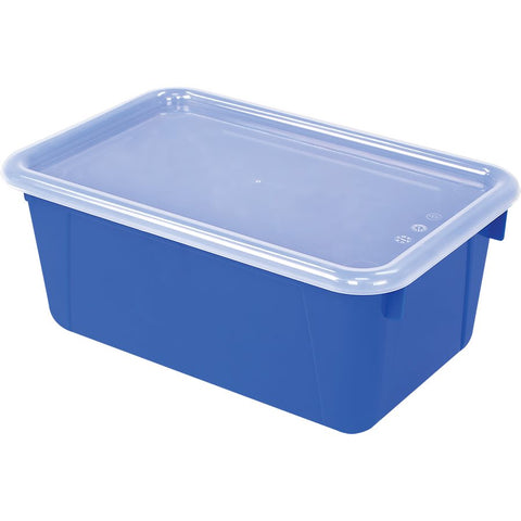 Petit bac à rangement avec couvercle  bleu