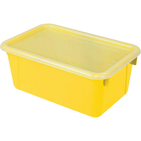 Petit bac à rangement avec couvercle  jaune