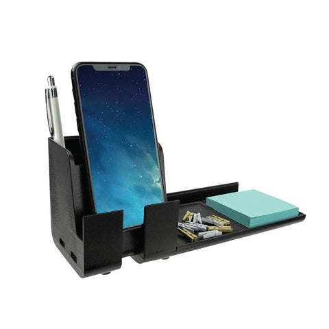 Organisateur bureau support téléphone USB noir