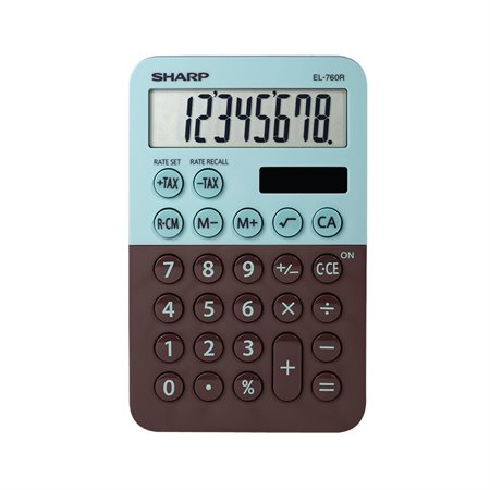 CALCULATRICE DE POCHE - EL-760R - MENTHE/CHOCOLAT