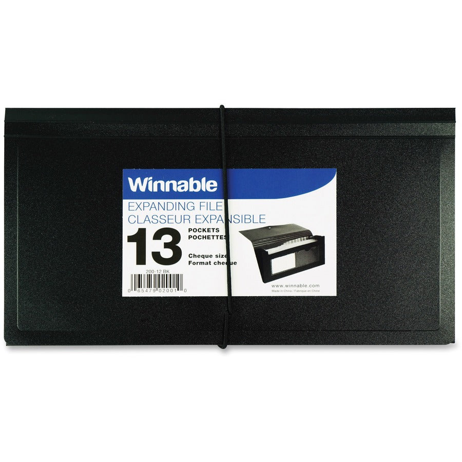 Classeur expansible  Format chèque, noir