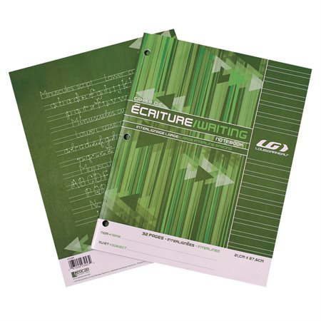 CAHIER CANADA INTERLIG LARGE 32P VERT