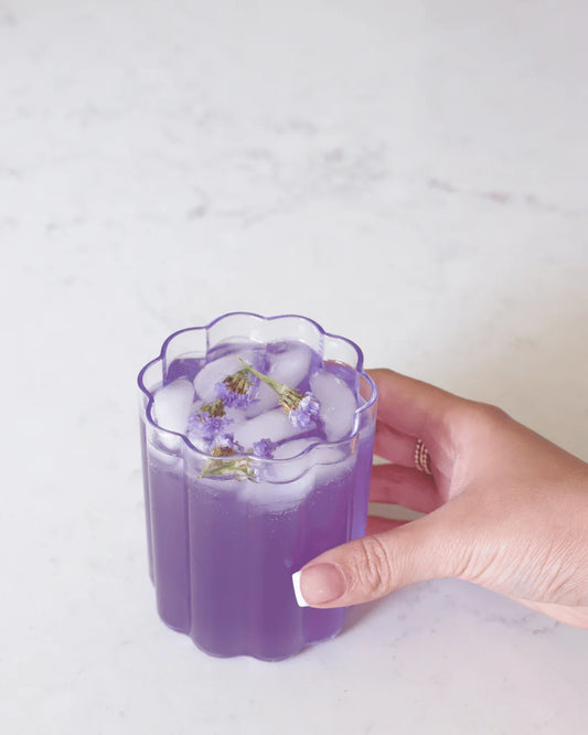 VERRE FORME FLEUR CRISTAL 12OZ - LILAS
