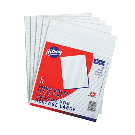 BLOC DE PAPIER BLANC LIGNÉ 5/16"
