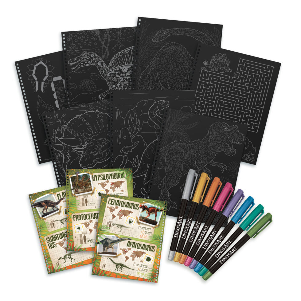 DINOSART - LIVRE DE COLORIAGE PAGE NOIR