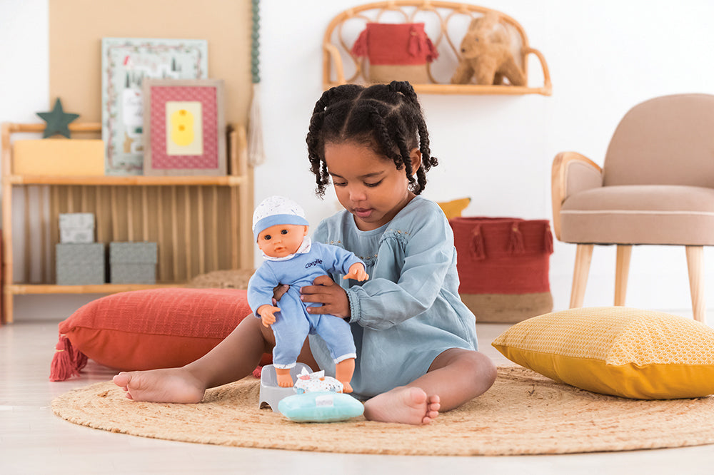 COROLLE - ENS POT & LINGETTE POUPON 12"