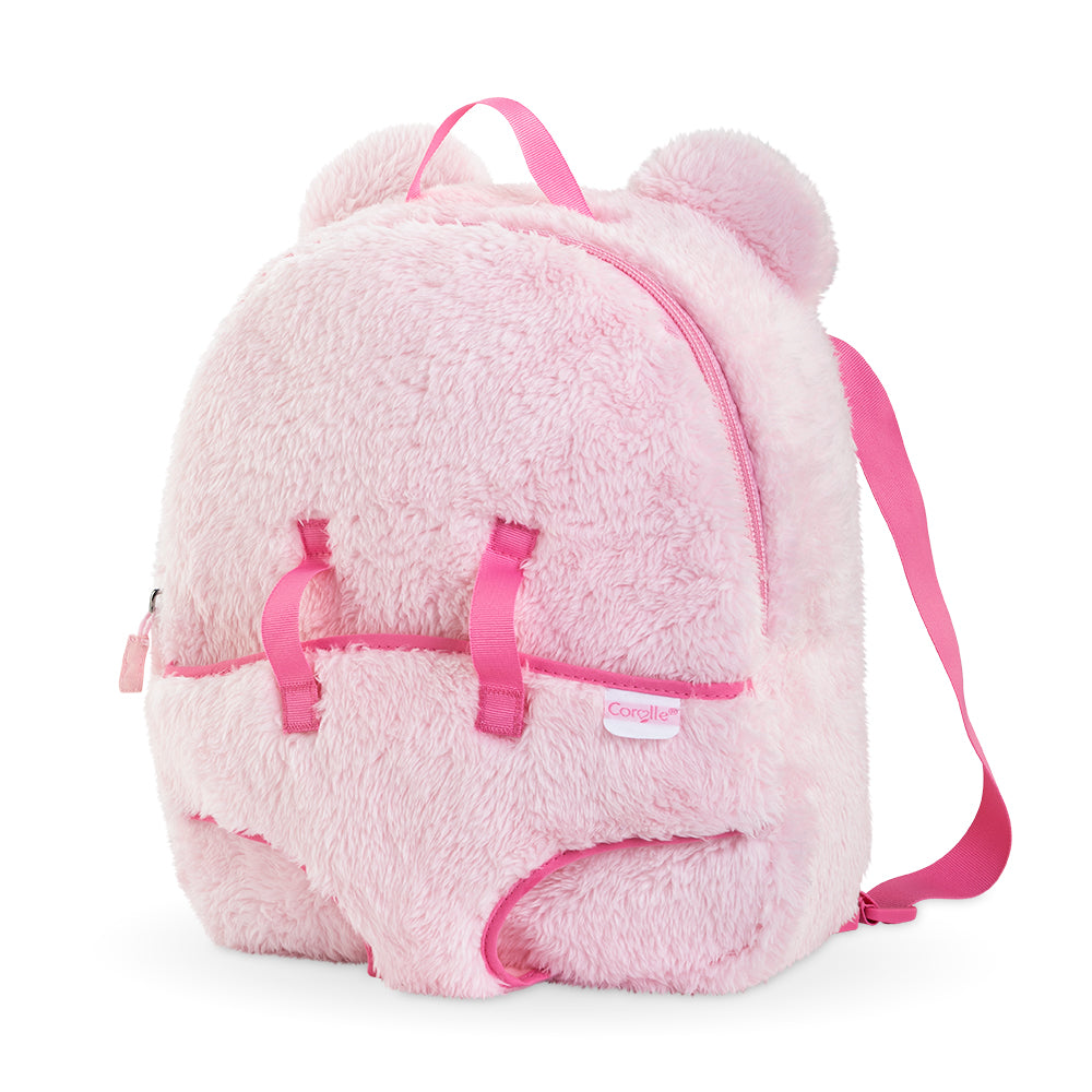 COROLLE- SAC DOS P- POUPON PELUCHE ROSE