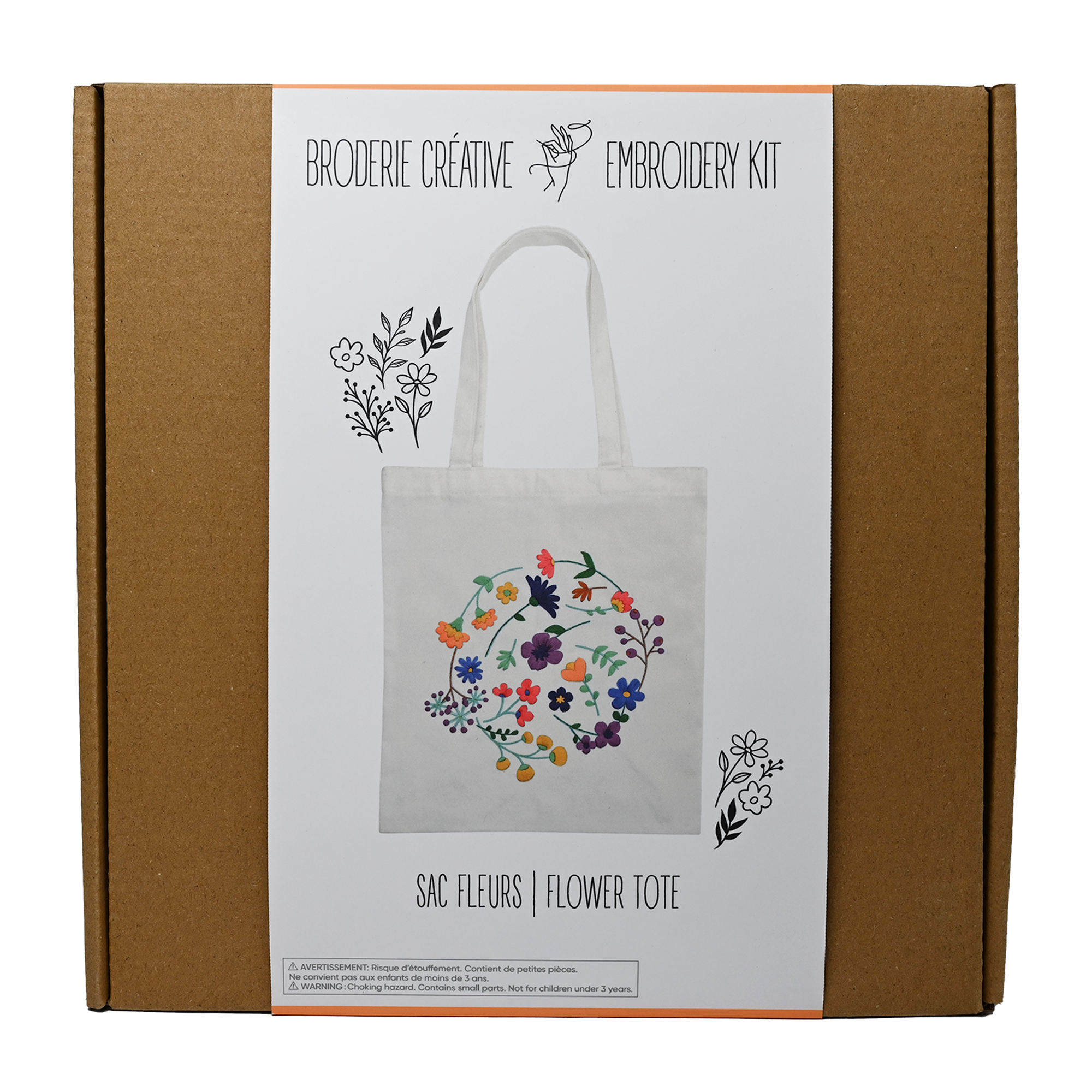 KIT DE BRODERIE - TOTE BAG FLEURI