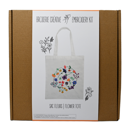 KIT DE BRODERIE - TOTE BAG FLEURI