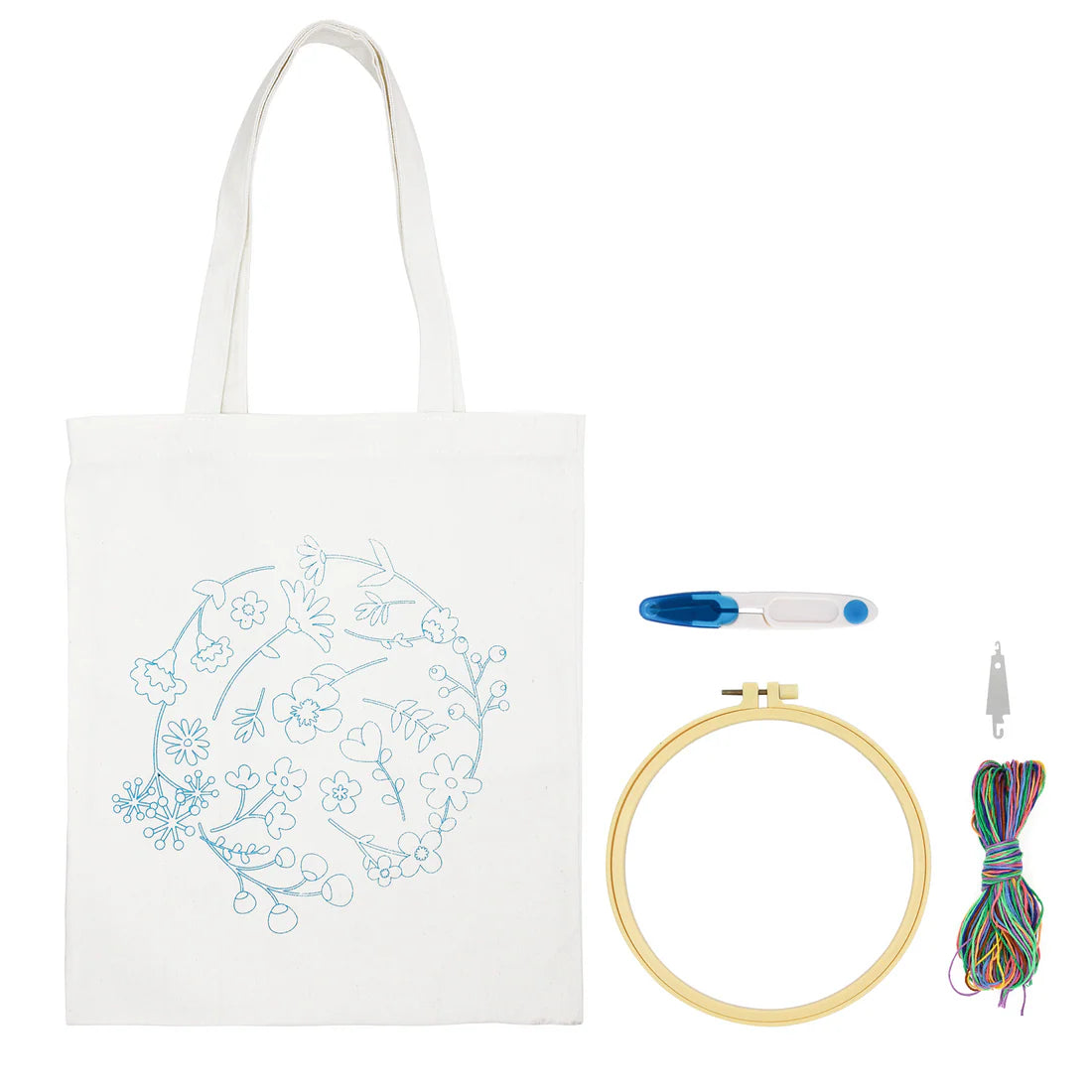 KIT DE BRODERIE - TOTE BAG FLEURI