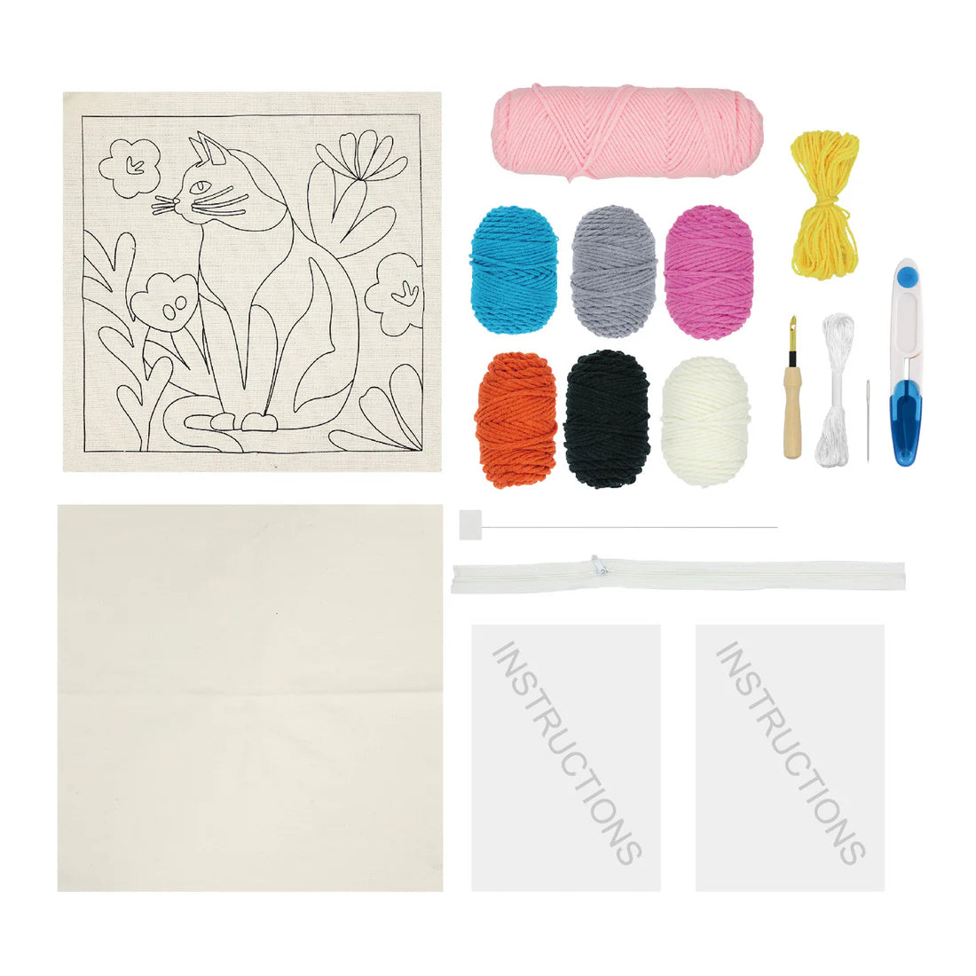 KIT BRODERIE POINCON - COUSSIN CHAT