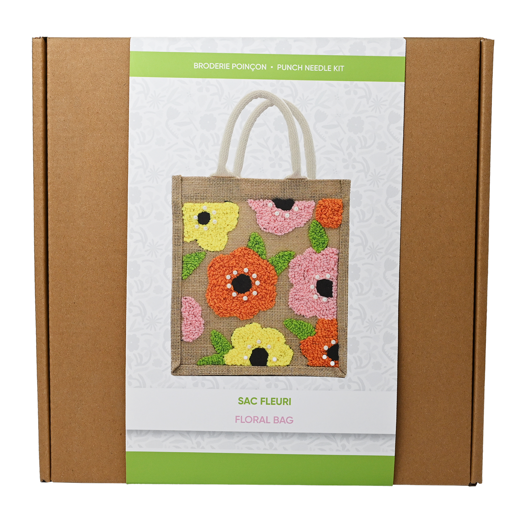 KIT BRODERIE POINCON - SAC MOTIF FLORAL