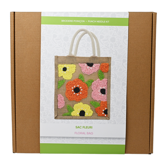 KIT BRODERIE POINCON - SAC MOTIF FLORAL