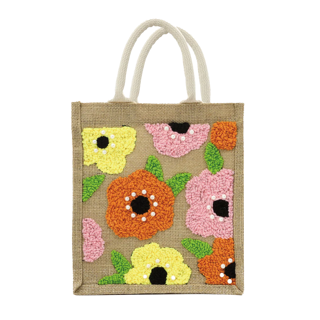 KIT BRODERIE POINCON - SAC MOTIF FLORAL