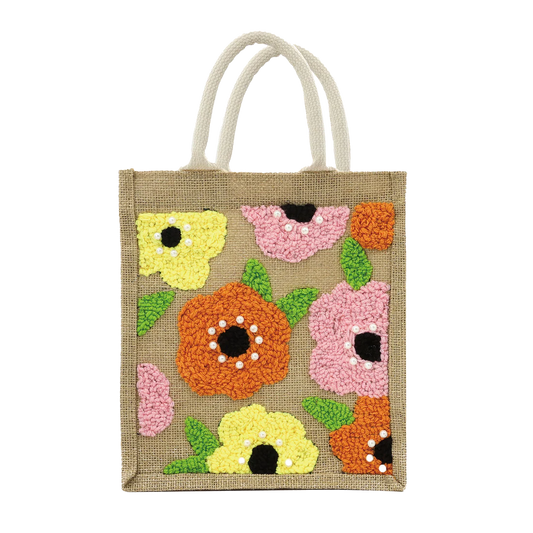 KIT BRODERIE POINCON - SAC MOTIF FLORAL