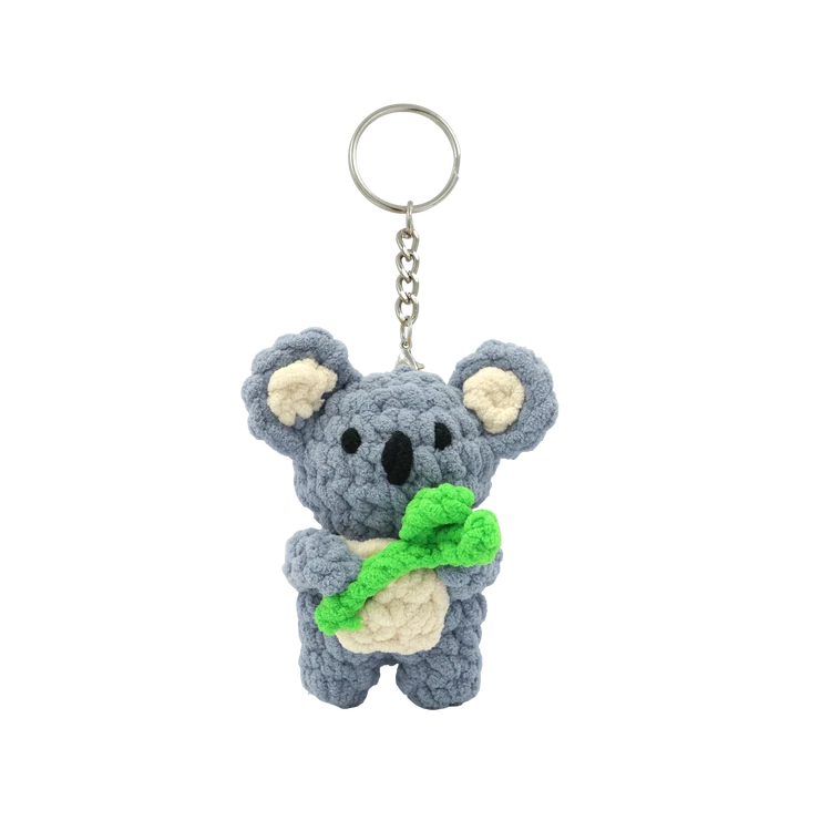 KIT DIY CROCHET PORTE-CLÉS FIL PELUCHEUX - KOALA