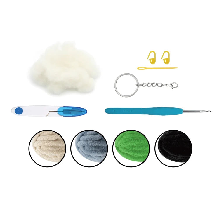 KIT DIY CROCHET PORTE-CLÉS FIL PELUCHEUX - KOALA