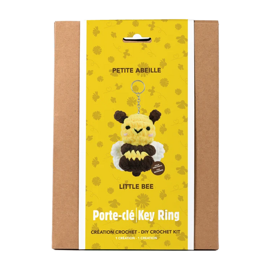 KIT PORTE-CLÉS DIY CROCHET FIL PELUCHEUX- ABEILLE