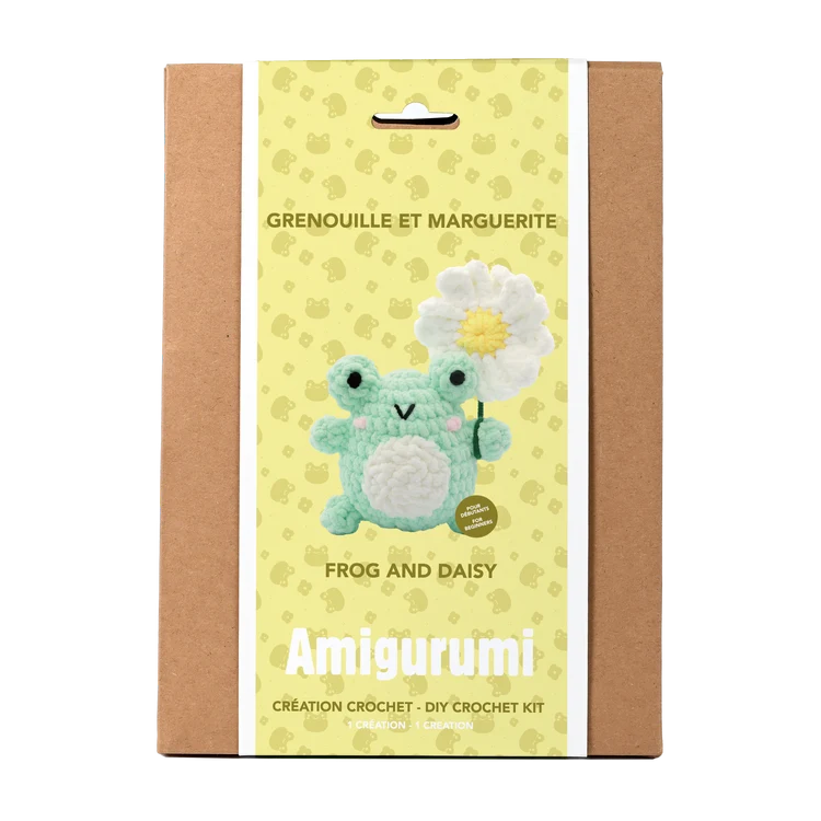 KIT DIY CROCHET FIL PELUCHEUX- GRENOUILLE