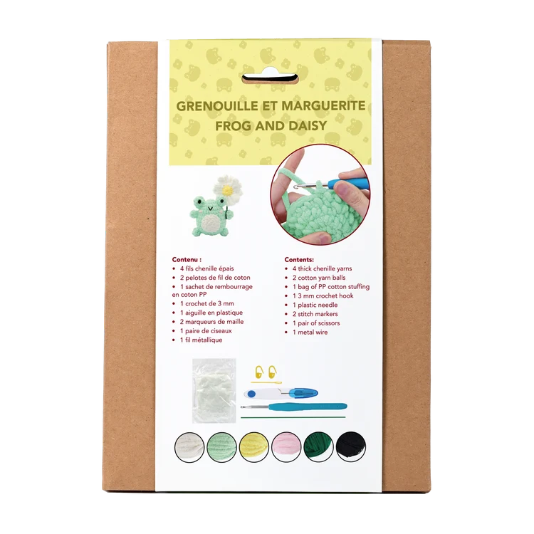 KIT DIY CROCHET FIL PELUCHEUX- GRENOUILLE