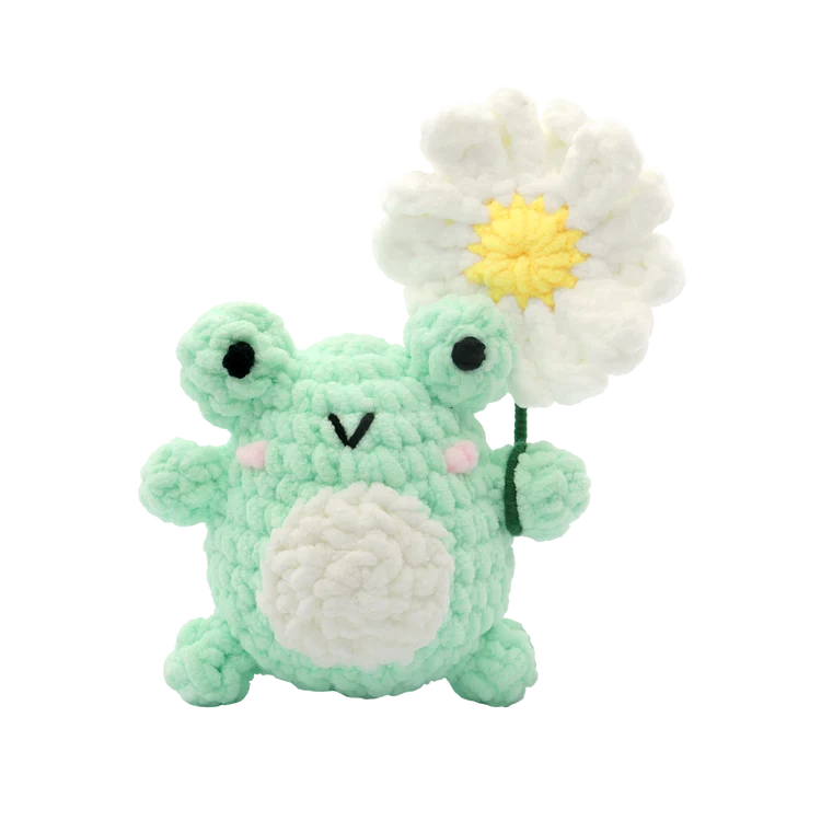 KIT DIY CROCHET FIL PELUCHEUX- GRENOUILLE