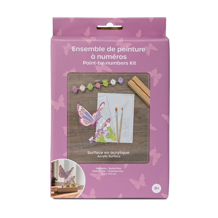 KIT PEINTURE A NUMERO SURFACE ACRYLIQUE - PAPILLON
