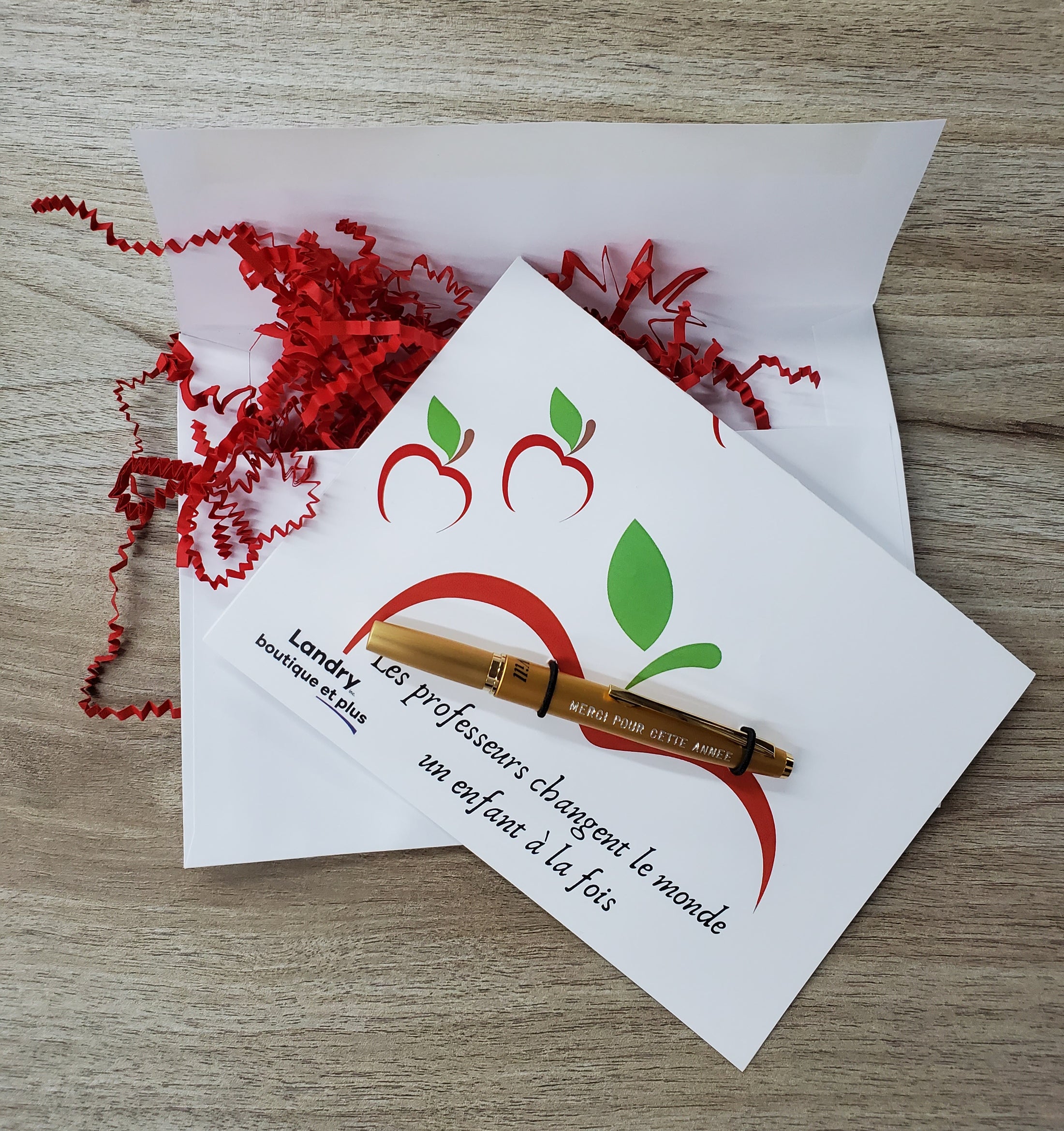 Will - STYLO BILLE OR PROFESSEUR "MERCI POUR CETTE ANNÉE" + CARTE & ENVELOPPE