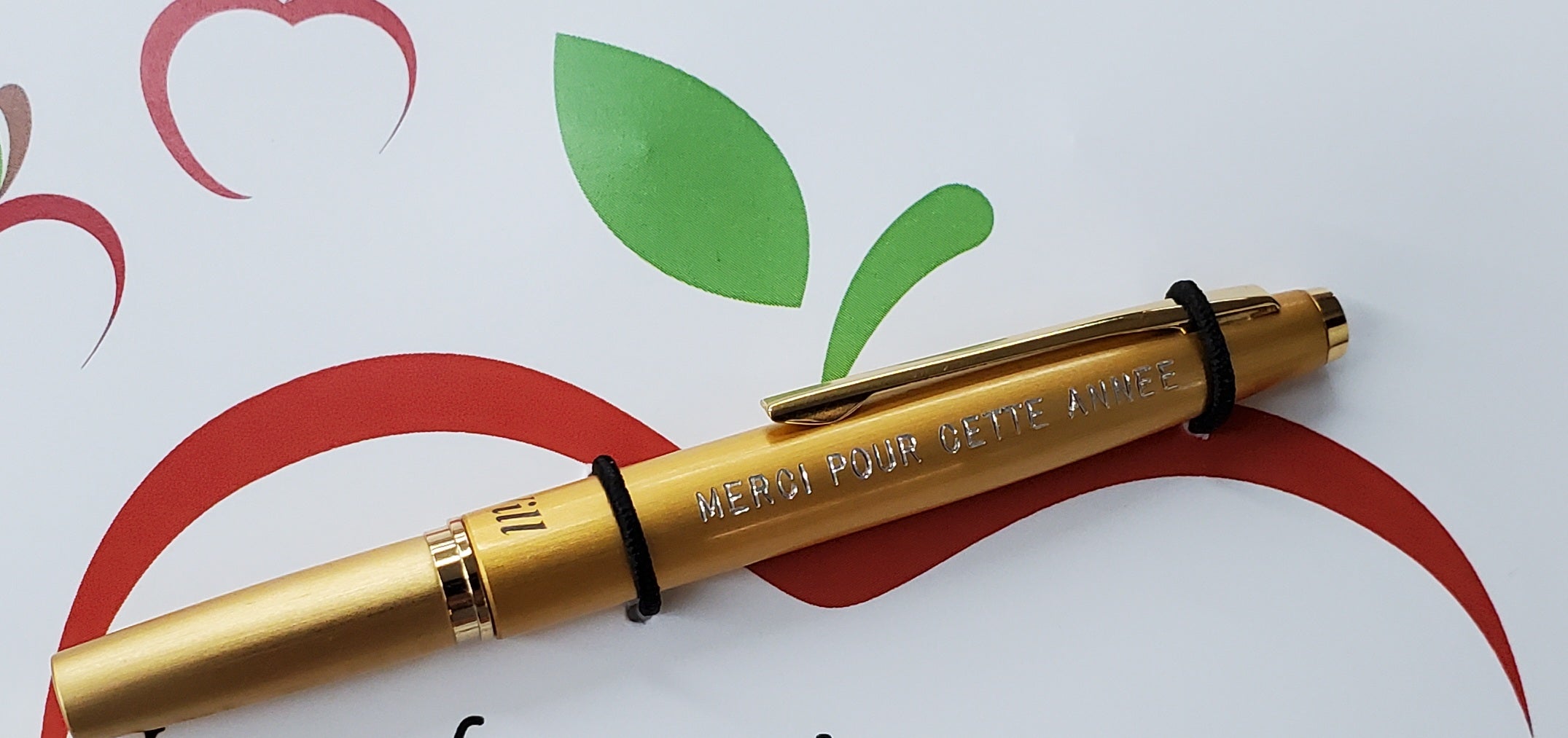 Will - STYLO BILLE OR PROFESSEUR "MERCI POUR CETTE ANNÉE" + CARTE & ENVELOPPE