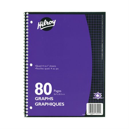 CAHIER SPIRALE QUADRILLÉ - 80 PAGES