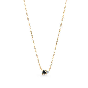 MIA - CHAINE 15.75" PENDENTIF ZIRCONS  "IRIS" OR