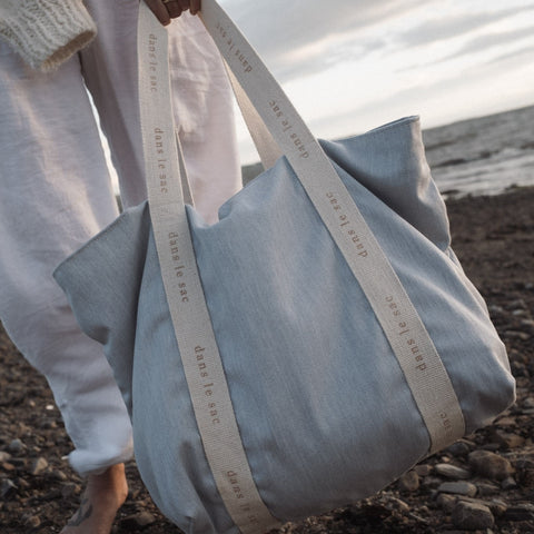 SAC TOTE A FERMETURE ECLAIR 22''x15''x7'' - DENIM