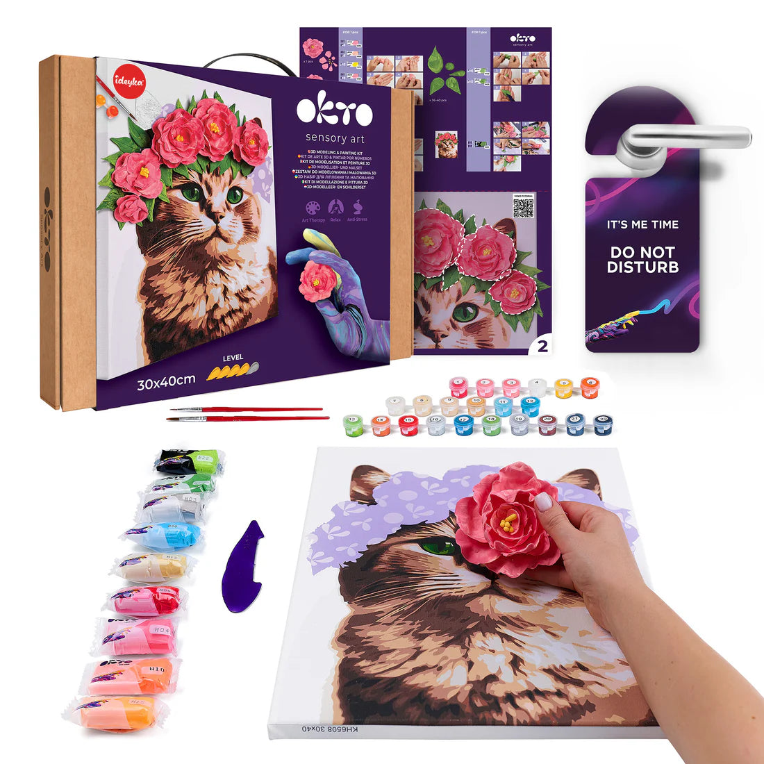 OKTO - PEINTURE NUMERO 3D MAGNIFIQUE CHATON