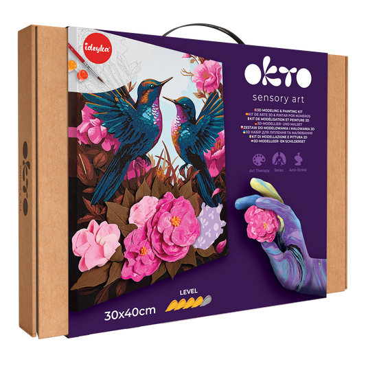 OKTO - PEINTURE NUMERO 3D COLIBRIS ÉLÉGANTS