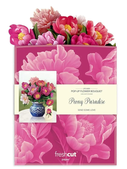 GRANDE CARTE POPUP - PARADIS DES PIVOINES