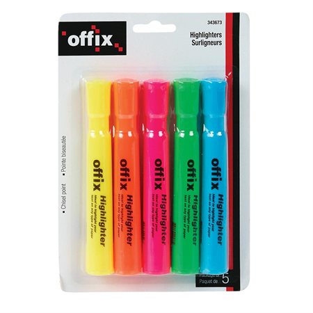 ENSEMBLE DE SURLIGNEURS OFFIX® ASST @5