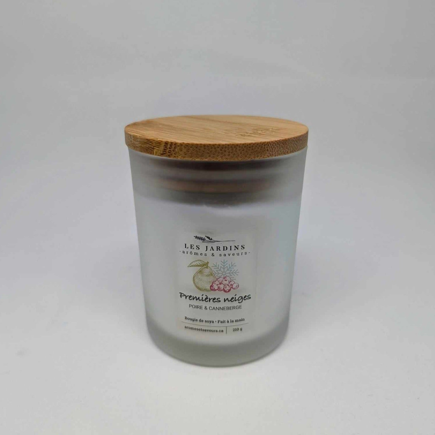 JARDINS ARÔMES & SAVEURS - BOUGIE PREMIERE NEIGE POIRE/CANNEB 210G