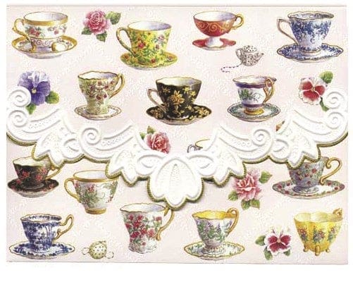 ENSENBLE DE CARTE-NOTE  "TEACUPS"