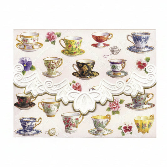 ENSENBLE DE CARTE-NOTE  "TEACUPS"