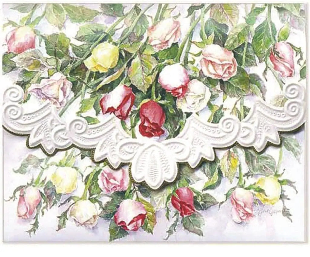 ENSENBLE DE CARTE-NOTE  "STEMMED ROSES"