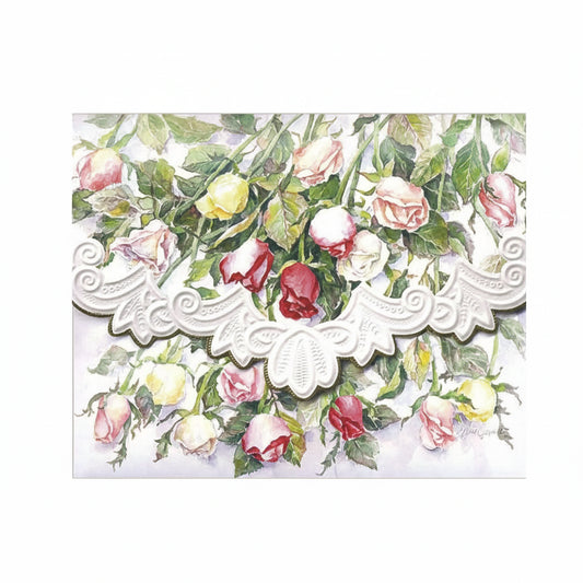 ENSENBLE DE CARTE-NOTE  "STEMMED ROSES"