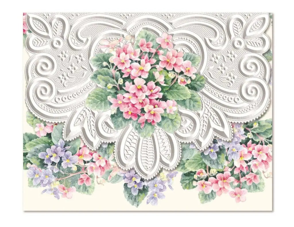 ENSENBLE DE CARTE-NOTE "AFRICAN VIOLETS"
