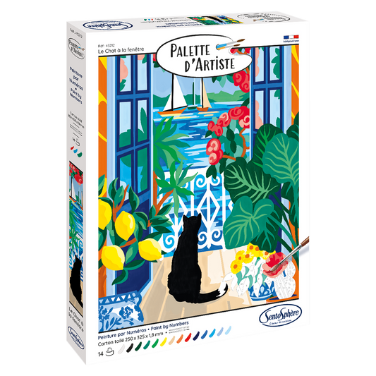 PALETTE ART- PEINTURE NUMERO CHAT FENETRE