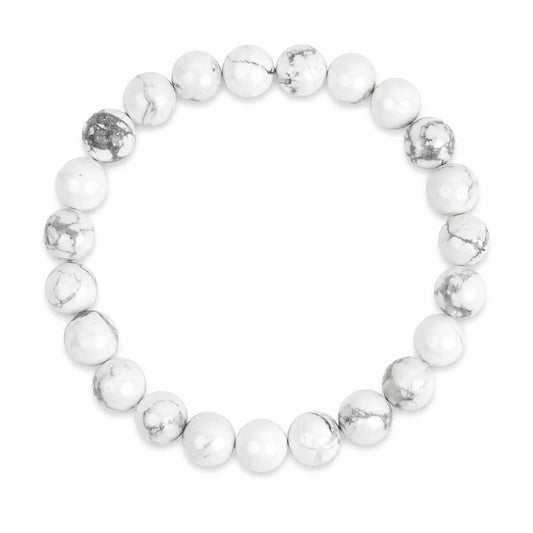 BRACELET PIERRE PRECIEUSE HOWLITE BLANC