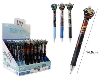 STYLO BILLE RET EFFACABLE BLEU - CAMION