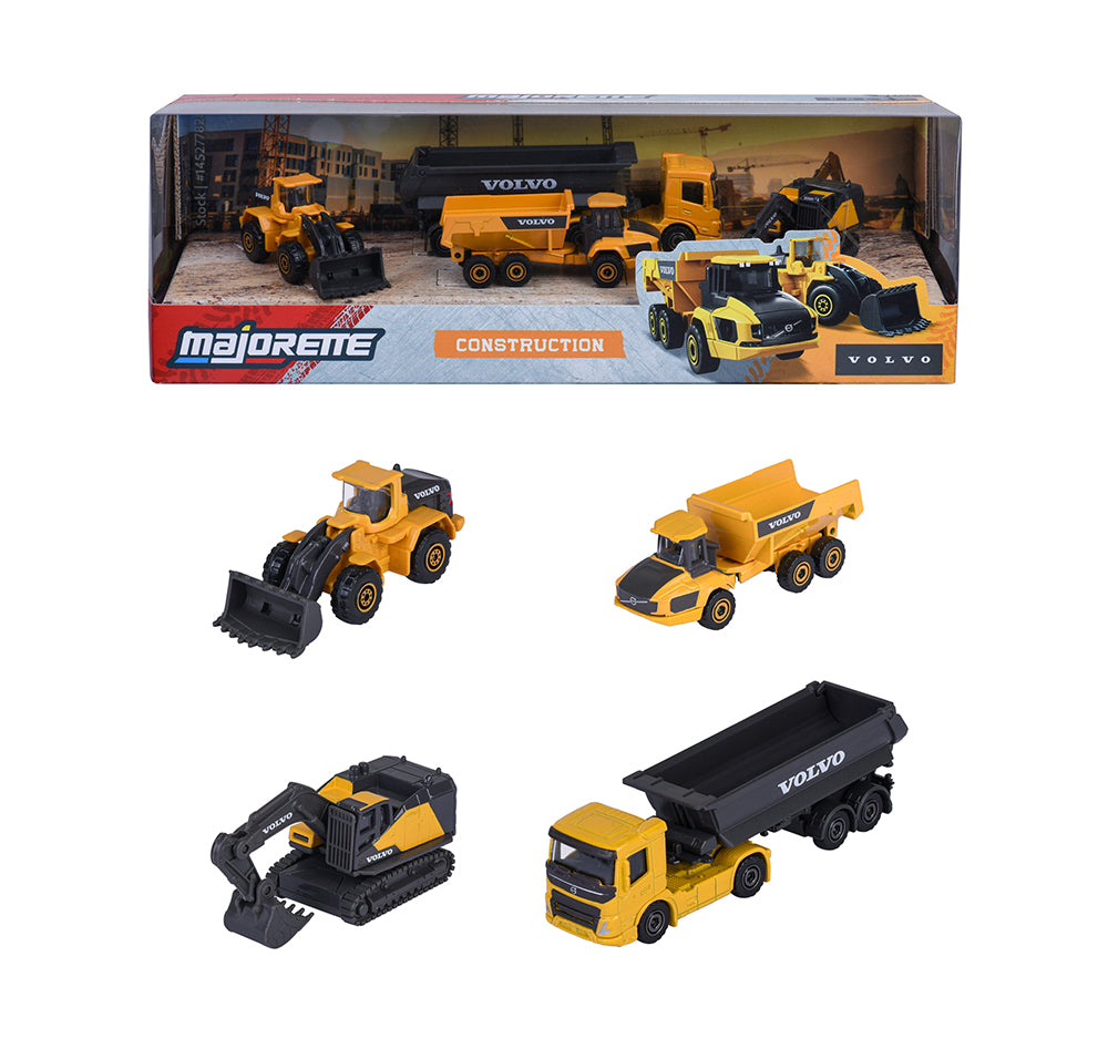 MAJORETTE - ENSEMBLE DE CONSTRUCTION VOLVO 4PCX