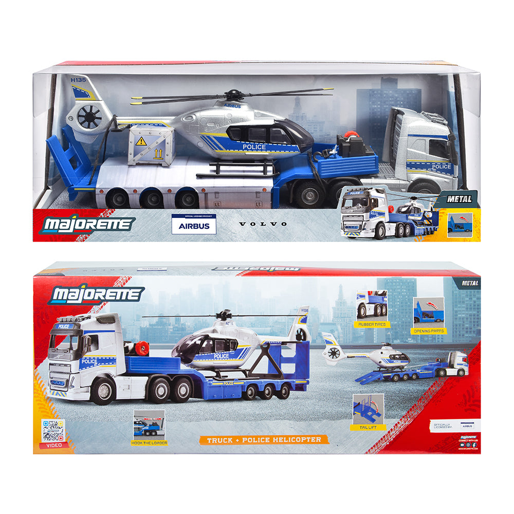 MAJORETTE - CAMION VOLVO + HELICOPTERE DE POLICE