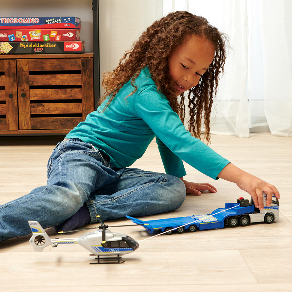 MAJORETTE - CAMION VOLVO + HELICOPTERE DE POLICE