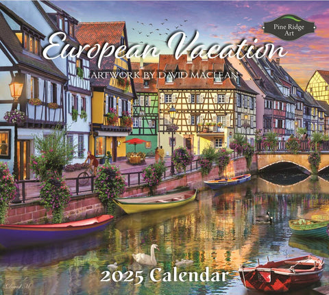 PINE RIDGE ART - CALENDRIER EUROPEN VACATION 2025