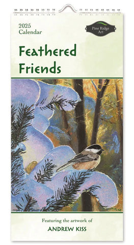 PINE RIDGE ART - CALENDRIER VERTICAL FEATHERED FRIENDS 2025