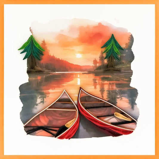 CARTE DE SOUHAIT : COUCHER SOLEIL CANOT